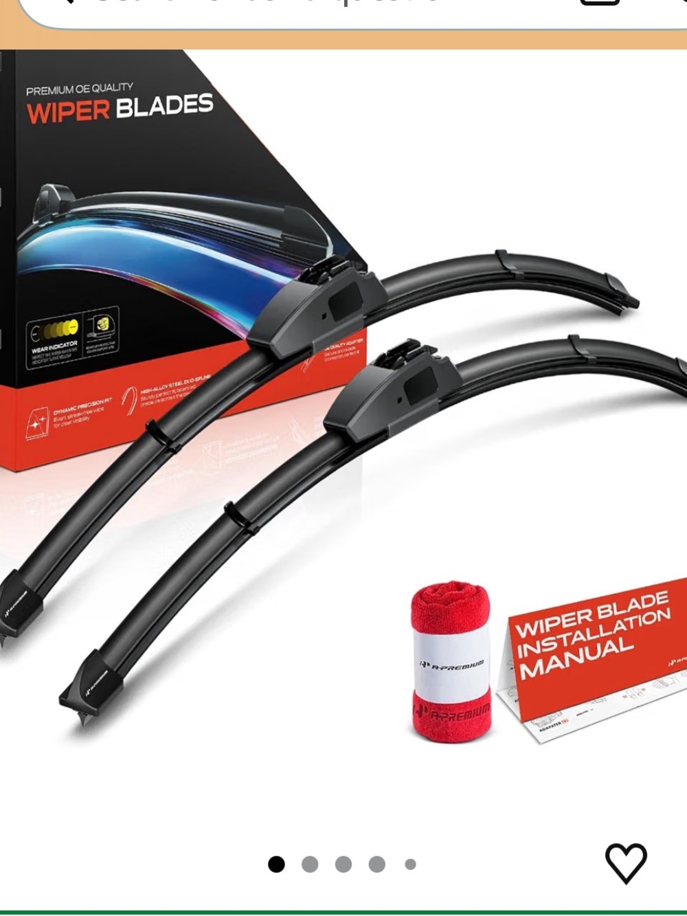 A-Premium 21" + 21" Windshield Wiper Blades Pair